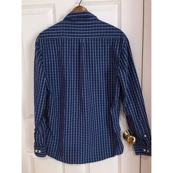 Nat Nast Blue White Plaid Button Front Cotton Shirt Men's Size Medium - Picture 5 of 6